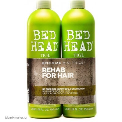 Набор шампунь и кондиционер для нормальных волос уровень 1, TIGI Bed Head Urban Anti+dotes Re-Energize 2х750 мл